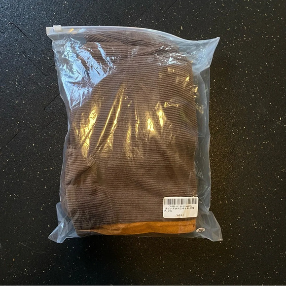 NWOT Men Corduroy Pullover Colorblock 1/4 Button Sweatshirt Golden Brown 2XL - Picture 7 of 11